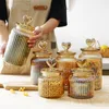 Opslagflessen Creatieve verzegelde pot fles voedselcontainer Amber Love Tea met deksel pot keukengerei Huisdecoratie