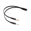 19 cm Noodle 3,5 mm vergoldetes Audio-Mikrofon-Y-Splitter-Kabel, Kopfhörer-Adapter, Buchse auf 2 Stecker, Kabel für PC, Laptop usw., Rot, Weiß, 1000 Stück