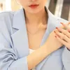 Necklaces MIQIAO Real 18K Gold Cuban Necklace Pure Au750 Light Luxury Simple Style Exquisite Gifts for Women NE007