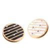 Boxes 1 Pc Black/ White PU Leather Rings Tray Display Case Round Ring Stud Earring Display Stand Wood Jewelry Organizer