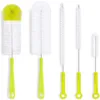 Brosses de nettoyage 5pcs ensembles de brosses de nettoyage à long manche pour tuyau de biberon à bouche étroite bang lavage sport bouteille d'eau verre tube nettoyant outils G230523