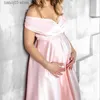 Robes de maternité 2022 nouvelle robe de tir photo de grossesse pour la photographie vêtements pour femmes enceintes col en V coupe basse ceinturée robes de maternité sexy T230523