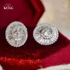 Studörhängen kugg 18k vita guld naturliga diamanter 0,70 karat fin mode elliptisk form örhänge fest smycken för kvinnor engagemang