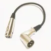 Microphone 90 Degree Angled XLR 3Pin Male to Femmale plug Audio MIC Connector Cable About 30CM/ 1PCS