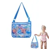 Bolsas de armazenamento S Shell Collecting Kids Toy Mesh Beach Toys Bag com tiras ajustáveis ​​Acessórios de natação para BO