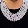 Colliers en gros glacé bling cz cluster chaîne de tennis collier ras du cou hiphop baguette 5A clair zircon cubique hommes bijoux ras du cou