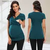 Топы для беременных Tees Женская одежда для беременных по грущному вскармливанию с коротким рукавом беременная одежда Беременная одежда.