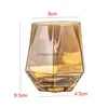 Wine Glasses 300Ml Household Glass Simple And Colorf Hexagonal Diamond Transparent Cup Phnom Penh Bar Kitchen Utensils Drop Delivery Dhylq