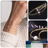 Kedja 14 K Gold Luxury Charm Armband 5mm Natural Freshwater Pearl For Women Party Oval Jewelry Gift Factory Price E DHGARDEN DHRTA