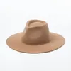 Weitkrempelnhüte Wolle Fedoras Herz Form großer Fedora Hut Unisex für Frauen Jazz Wolle Großhandel