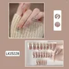 False Nails 24pcs Nail Tips Press On Detachable Full Cover Long French Ballerina Silver Butterfly Fake