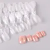 FALSE NAILS TSZS 100st/mycket Frosted Nail Extension Tips Oval Short Artificial Full Cover Press On Trapezoidal Fake Tips