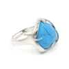 Solitärring Yowost Love Heart Cyrstal Stones Für Frauen Silber Farbe Natürlicher Kristall Opal Stein Verstellbare Ringe Verlobungsringe Dhf59