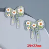 CRYSTAL CHOCHOTY 50st/Lot Color Flowers Pattern Print Cartoon Bowknot/Bow Shape Acrylic Beads Diy Jewelry Earring Accessory