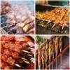 BBQ Outils Accessoires 10 Pcs Barbecue Brochettes Réutilisable En Acier Inoxydable Brochette Kebab Camping Grill Plat Fourches En Plein Air Bbq Bâtons 230522