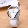 Wristwatches 2023 Women Triangular Watches Fashion Designer Unique Hollowed-out Red Blue White Pink Leather Band Quartz Wrist