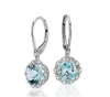 Dangle Earrings & Chandelier Fashionable And Exquisite Inlaid Shiny Light Blue Zircon SilverEarrings Temperament Charm Bride Gift Party