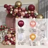 Otros suministros para fiestas de eventos 138/100 piezas Borgoña oro rosa globo guirnalda arco Kit cumpleaños fiesta suministro boda San Valentín propuesta bebé ducha decoración 230523