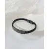 Link Bracelets Chain Wholesale Lots Vintage Black Woven Stainless Steel Bracelet Men's Simple Fashion Rope Leather DIY MenLink