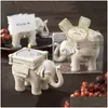 Candle Holders Lucky Elephant Resin Retro Creative Small Candlestick Birthday Wedding Party Gift Home Decoration Craft Gifts Ornamen Dhq51