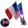 Banner vlaggen 20x30cm mini hand waaiende vlag us onafhankelijkheidsdag led verlichting tuindecoratie Amerikaans drop levering home feestelijk pa dhywr