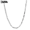 Necklaces ZABRA Figaro Link Chain Shiny Jewelry Classic Curb Necklace 4mm 925 Sterling Silver Necklace Chain for Men Women Dropship