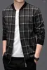 Vestes pour hommes printemps 2023 laine surdimensionné Plaid mari veste pour hommes Style classique à carreaux Baseball Bomber grande taille à la mode