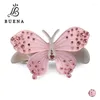Haarclips Koreaanse Acryl Cute Butterfly Pink Rhinestone Berrette Accessoires