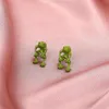 Brincos do garanhão Gothic Green Frog for Women Girls Fashion Fashion vintage Piercing Ear Studs Estética Y2K Acessórios de jóias por atacado