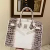 Bag Tote Fully Handmade Platinum Himalayan Crocodile Leather 30 Women's Handbag Quality Assurance