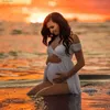 Zwangerschapsjurken 2023 Een schouder Kwaliteitskleding voor zwangere stretch jumpsuit jurk vrouwen fotoshoot kostuum maxi prom jurk vestIdos t230523
