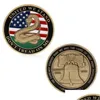 Arts And Crafts American Gadsden Flag Moneda conmemorativa Colección de serpientes decorativas Aleación Monedas de oro Entrega directa Home Garden Dhayp