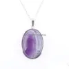 Pendant Necklaces Natural Stone Dangle Pendants Oval Bead For Necklace Jewelry Making Amethysts Tigers Eye Agates Opal Gift Chain 45 Dhod4