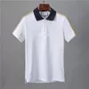 Hommes Polo T-shirts Marque Floral Broderie Hommes Polos High Street Fashion Stripe Print Polo T-Shirt S-4XL