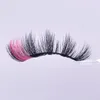 Fluffy 25mm faux mink ögonfransar färgade fransar rosa vit röd blå 5d mink falska ögonfransförsörjningar sminkverktyg