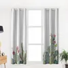 Cortita Cactus Tropical Plant Window Interior Valância Porta Drape para Cortinas de decoração de quarto de cozinha Cortinas de decoração