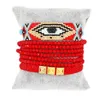 Bangle Zhongvi Classic Evil Eye Armband för kvinnliga smycken Miyuki Red pärlspärrleva armband nit Pulsera Mujer handgjorda Tassel presenter