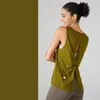 LL Damen Yoga-Oberteil, ärmellos, für Damen, Fitnessstudio, T-Shirt mit Rundhalsausschnitt, Workout, lässig, Sommer YB186