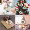 Decorazioni natalizie 20pcs Buon Palline di legno rotonde Tag Palle Decorazione Ornamenti artigianali fai da te Anno Navidad DecorNatale