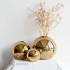 Vases Golden Vase Vase Round Round Round Shape Flower Arrangement de fleurs Accessoires de fleur Décoration de mariage Vases Golden Flower Vases 230522