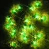 Porte-clés St Patricks Day Décoration Trèfle Guirlande Lumineuse À Piles Shamrock En Forme Sans