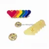 Party Favor Long Rainbow Brosch Heart Shaped Iron Fjäril Buckle Lapel Pin Kläder Krage Söt Creative Badge Drop Delivery Home Dhhy6