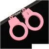 Keychains Lanyards Creative Simation Handcuffs Keychain Metal Bag Pendant Keyring Drop Delivery Fashion Accessories Dhqh9