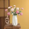 Dekorativa blommor 3-huvud Artificial Peony Fade-Resistent Flower Arrangement Po Props Scenlayout Faux Silk for Wedding Garden Decor