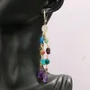 Dangle Earrings GuaiGuai Jewelry Multi Color Gems Stone Amethysts Nugget Crystal Chain CZ Hook Holiday Wedding Gifts