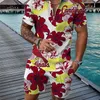 Designer Clothing Mens Tracksuits Summer Outfits 3XL Polo T-shirts Two Piece Set Lapel Printed Short Sleeve Shorts Suit Plus Size