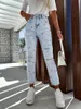 Jeans da donna WildPinky Summer Women Vita alta Streetwear Cotone Pantaloni casual in denim Pantaloni Abbigliamento da donna con stampa a stelle