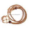 Pendant Necklaces Natural Crystal Stone Necklace Net Bag Hand Woven Yoga Energy Adjustable Drop Delivery Jewelry Pendants Dhtp7