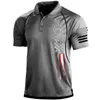 Polos pour hommes Été Polo pour hommes T-shirt à manches courtes Casual Daily Revers Tops Tees American Vintage Fashion T Man July 4th Vêtements