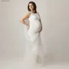 Moderskapsklänningar 2023 stretchy long spets moderskap klänningar kvinnor fotografi vit gravid kvinna baby shower graviditet fotografering klänningar klänning t230523